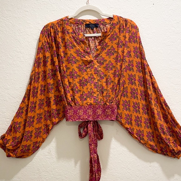 RACHEL Rachel Roy Boho Fall blouse crop top Medium - Picture 1 of 8